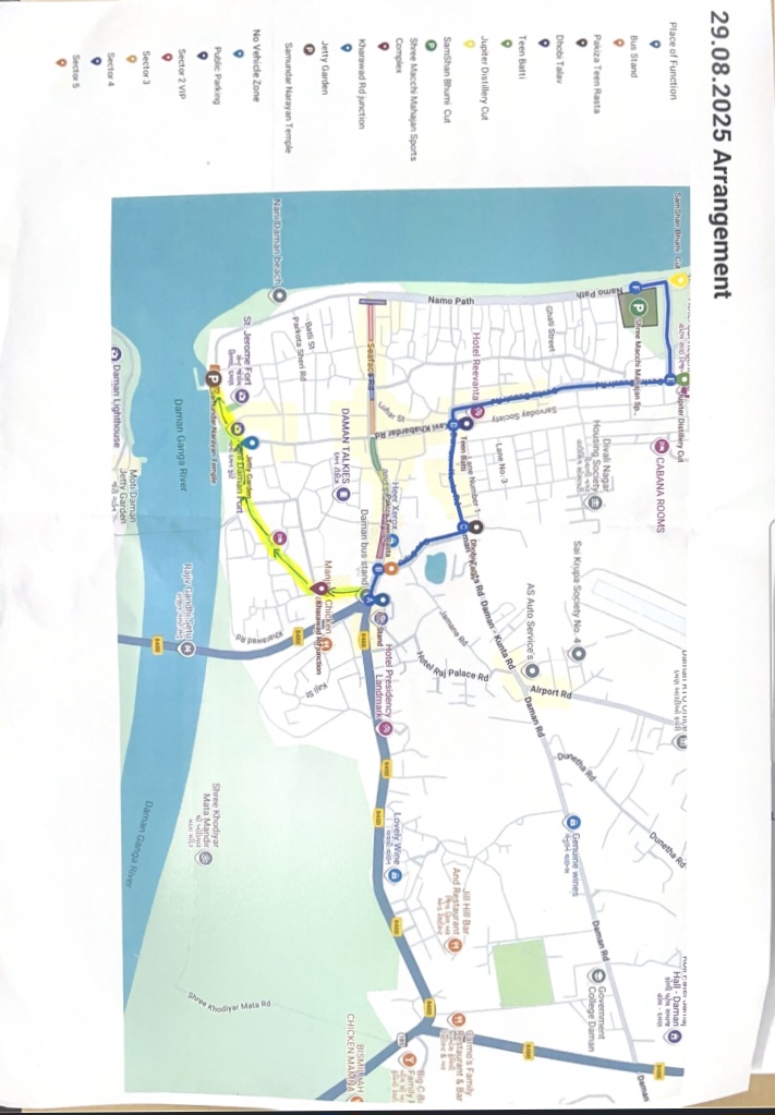Date: 28/08/2025Issued By: Daman PoliceDDIADVISORYA large number of gatherings are expected to attend the musical night show to beheld at PWD Jetty, Chappli Sheri, Nani Daman (Nani Market) on 29/08/2025.